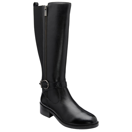 Lotus Malia Black Leather Knee Boots