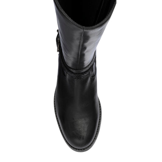 Lotus Malia Black Leather Knee Boots
