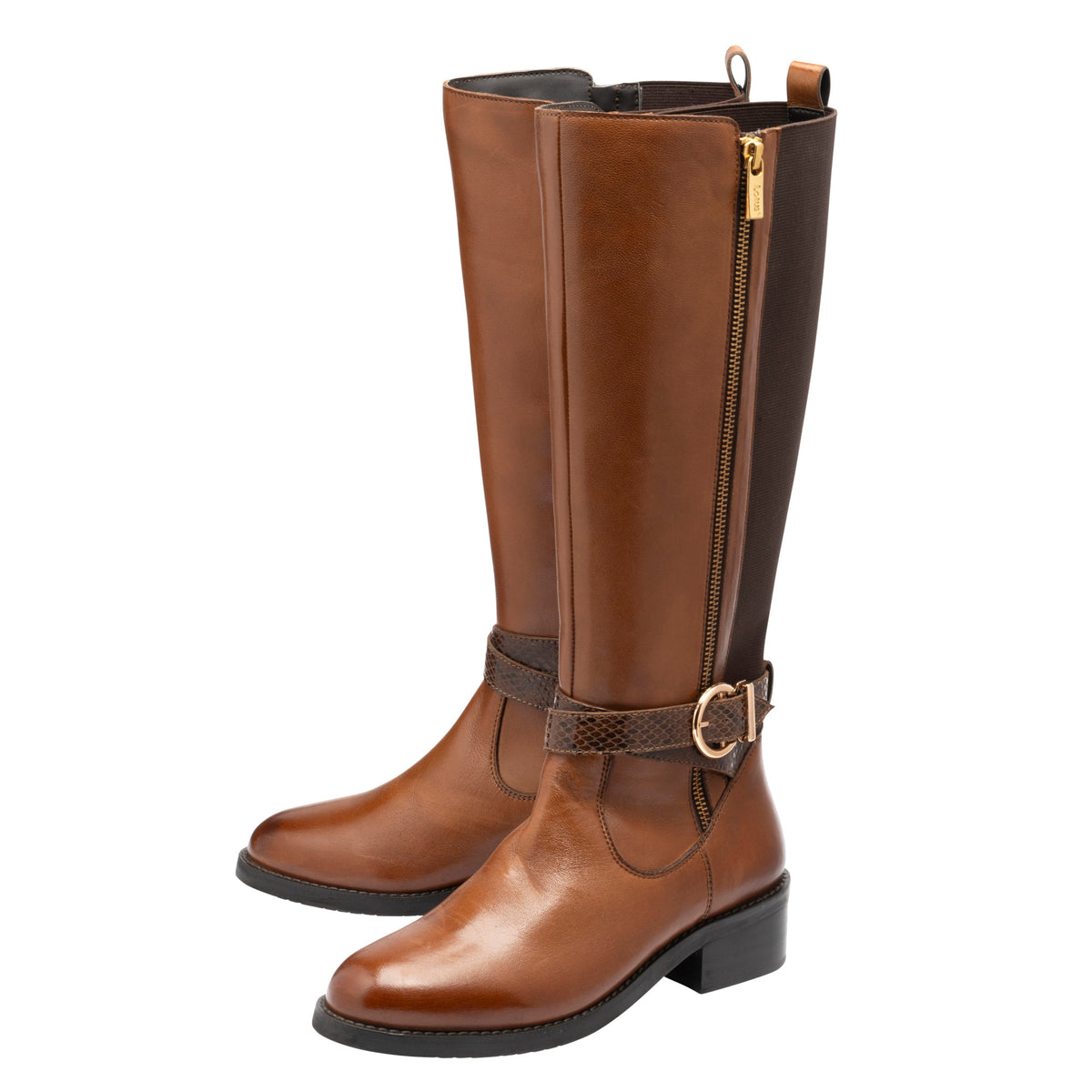 Lotus Malia Tan Leather Knee Boots