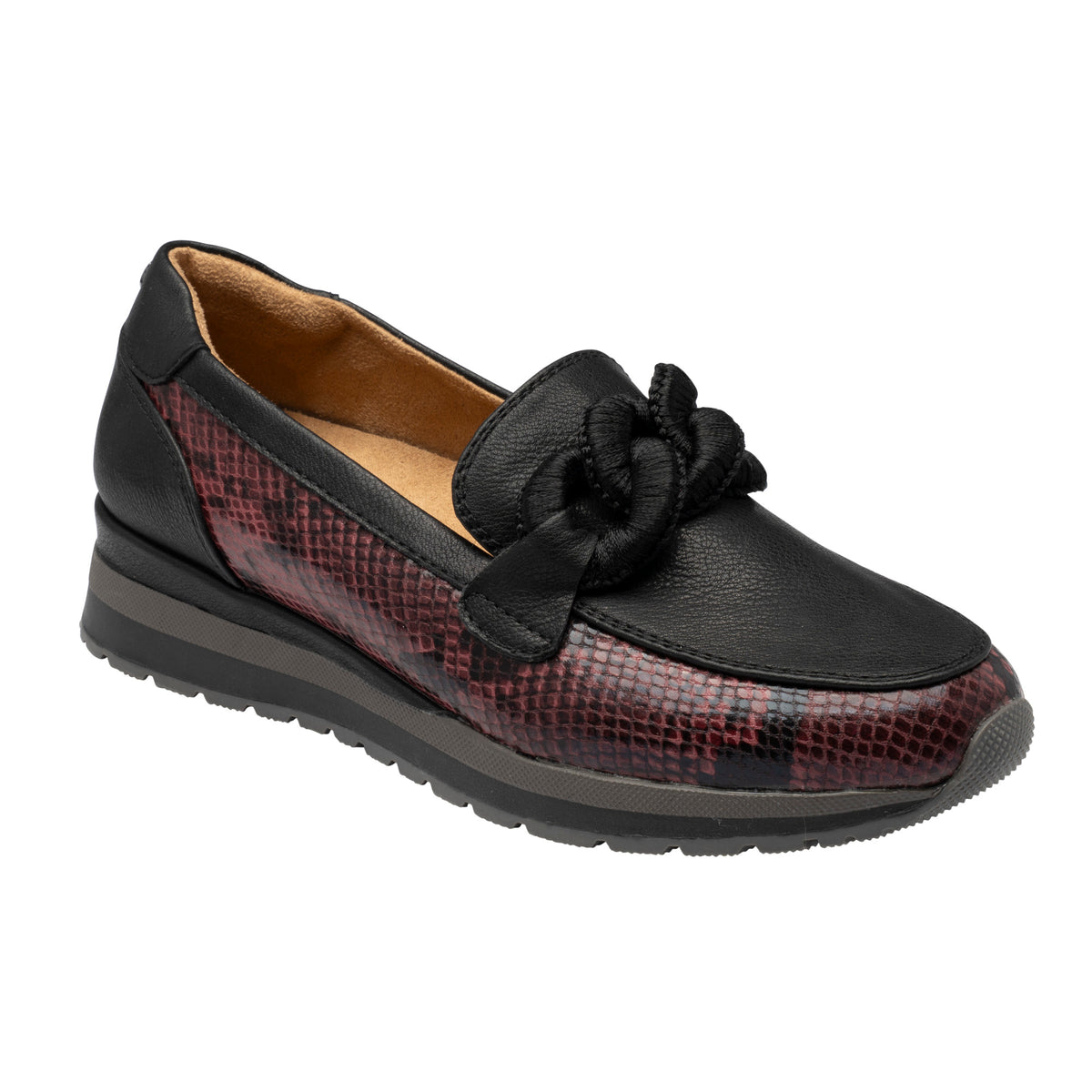 Lotus Maybelle Bordo/Snake Print Shoes