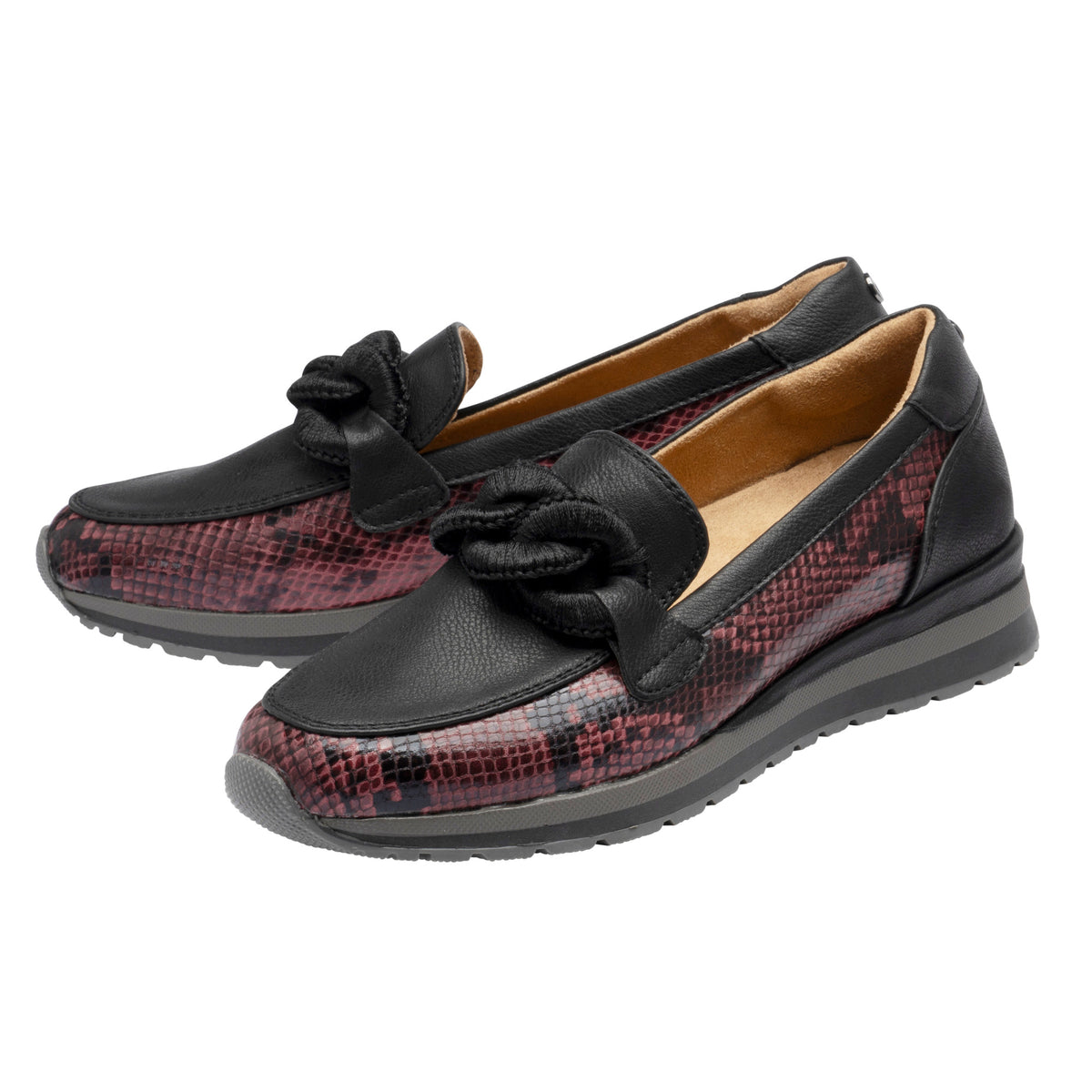 Lotus Maybelle Bordo/Snake Print Shoes