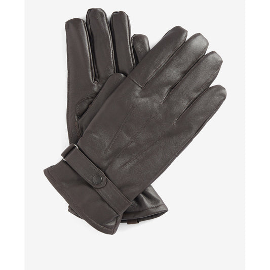Barbour Burnished Dark Brown Leather Thinsulate Gloves