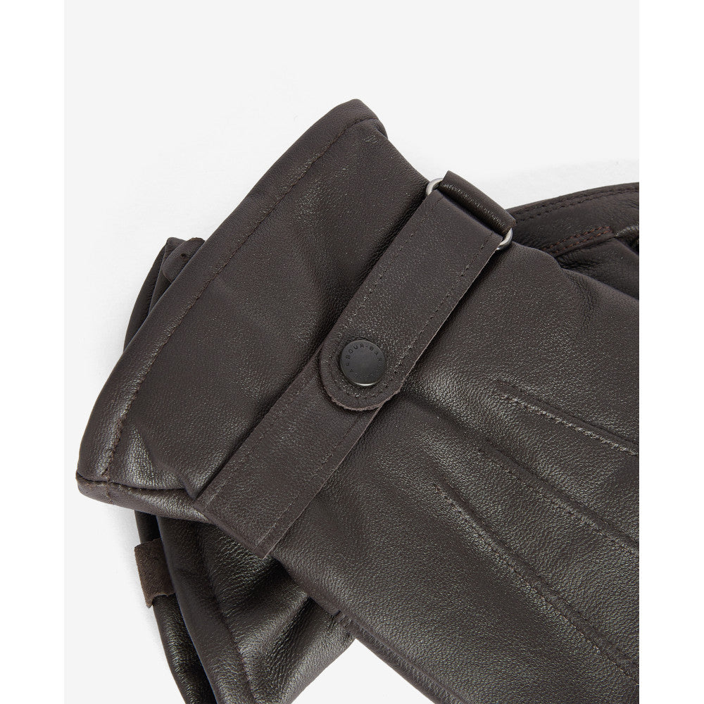 Barbour Burnished Dark Brown Leather Thinsulate Gloves
