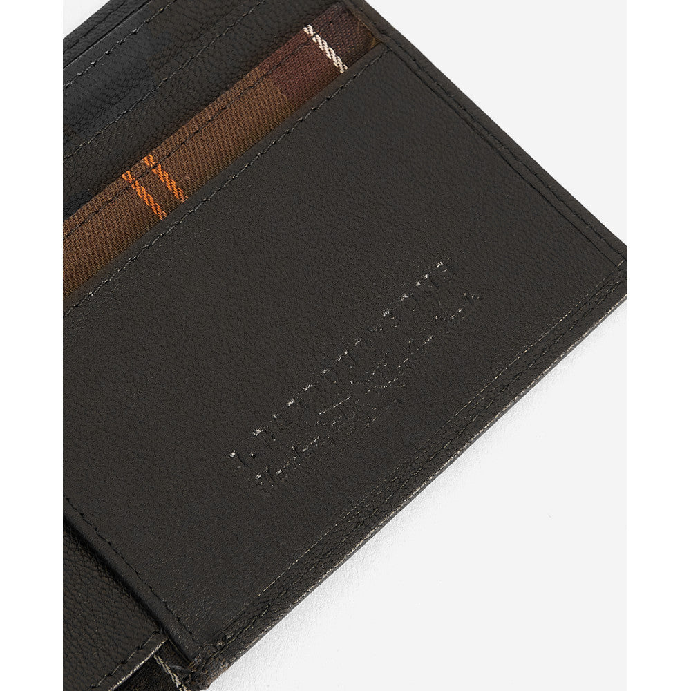 Barbour Black/Classic Tartan Leather Wallet & Card Holder Gift Set