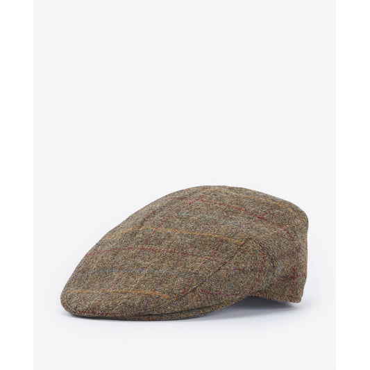 Barbour Crieff Olive/Blue/Red Flat Cap