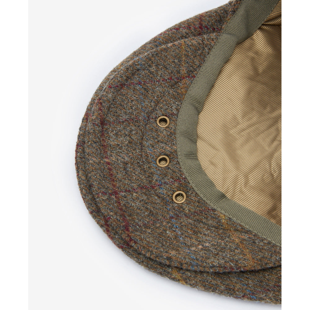 Barbour Crieff Olive/Blue/Red Flat Cap