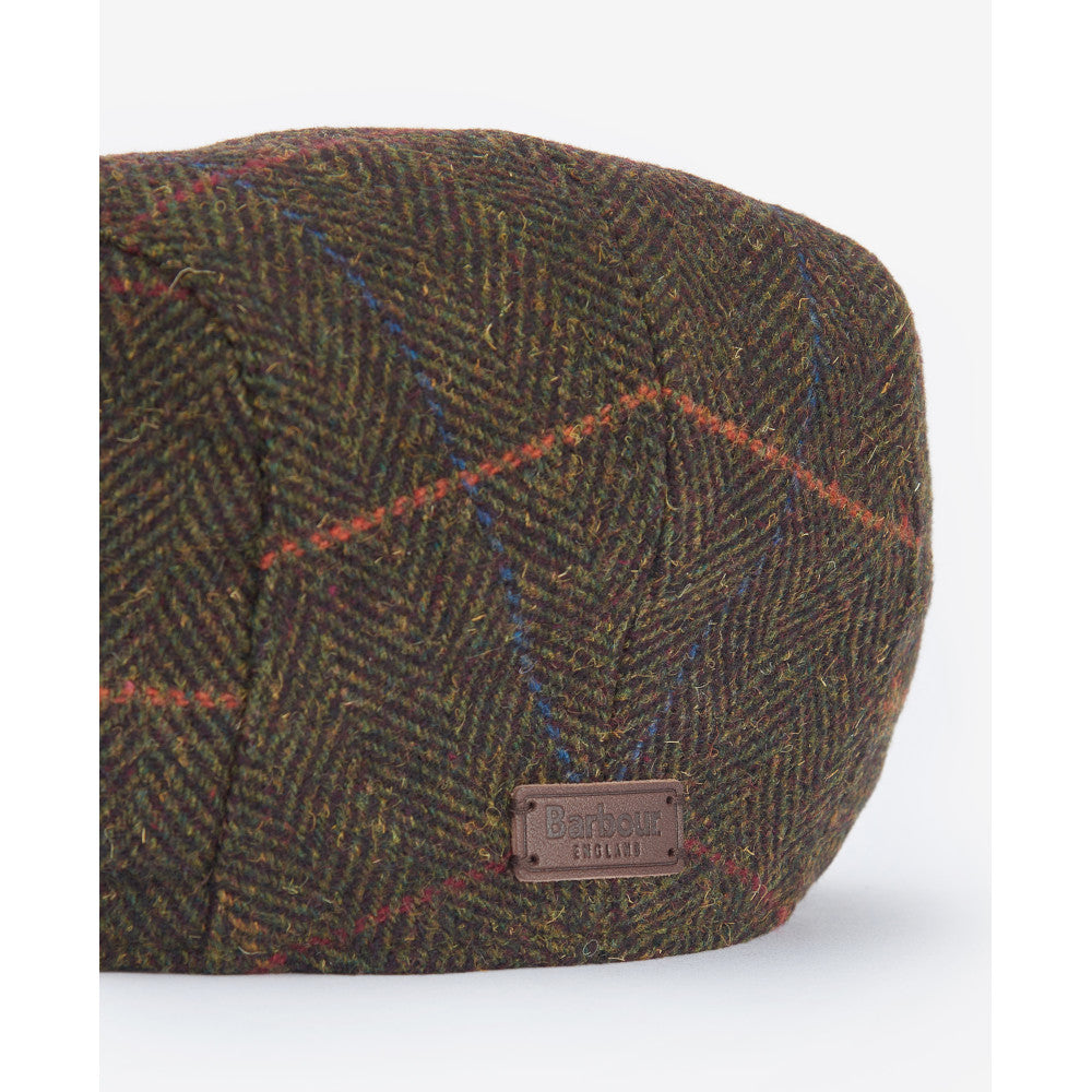 Barbour Cheviot Olive Herringbone Flat Cap