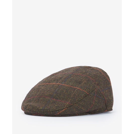 Barbour Wilkin Olive Herringbone Flat Cap