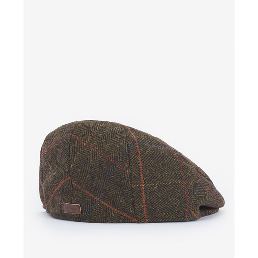 Barbour Wilkin Olive Herringbone Flat Cap