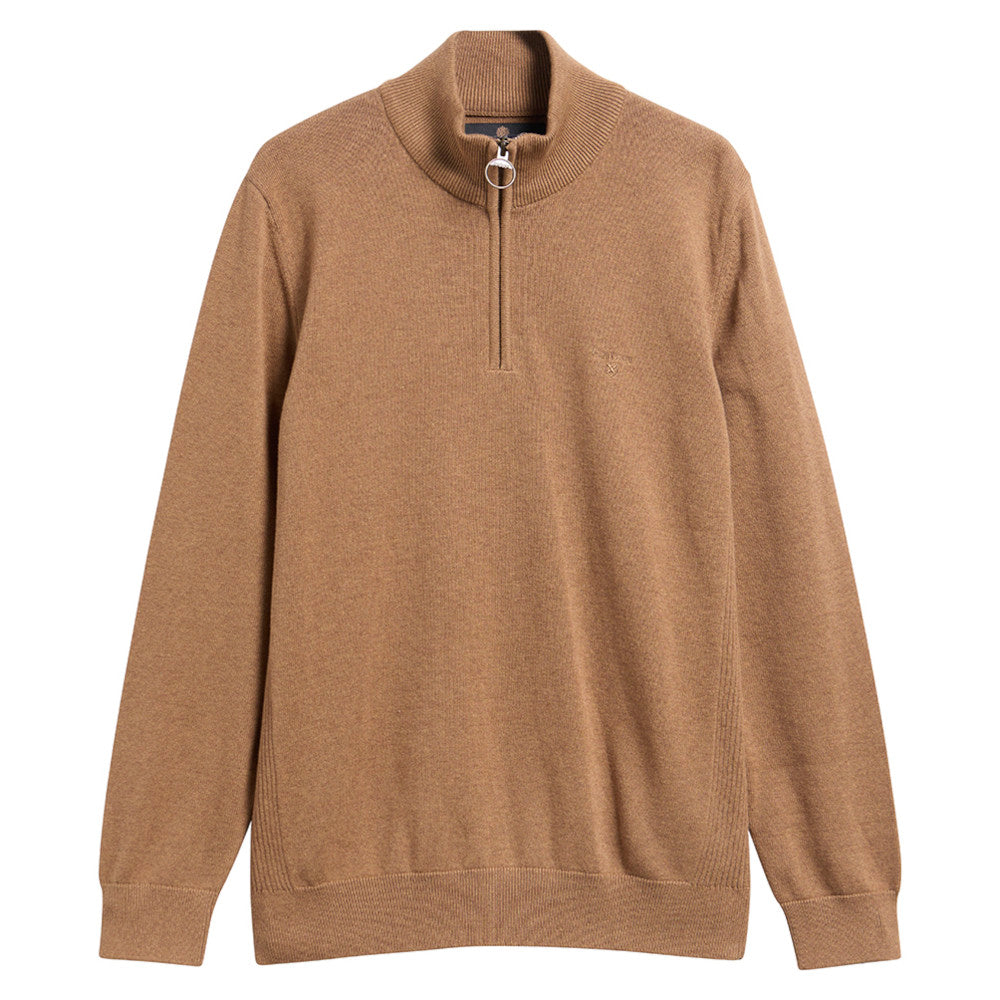 Barbour Cotton Sandstone Half Zip Knitted Jumper