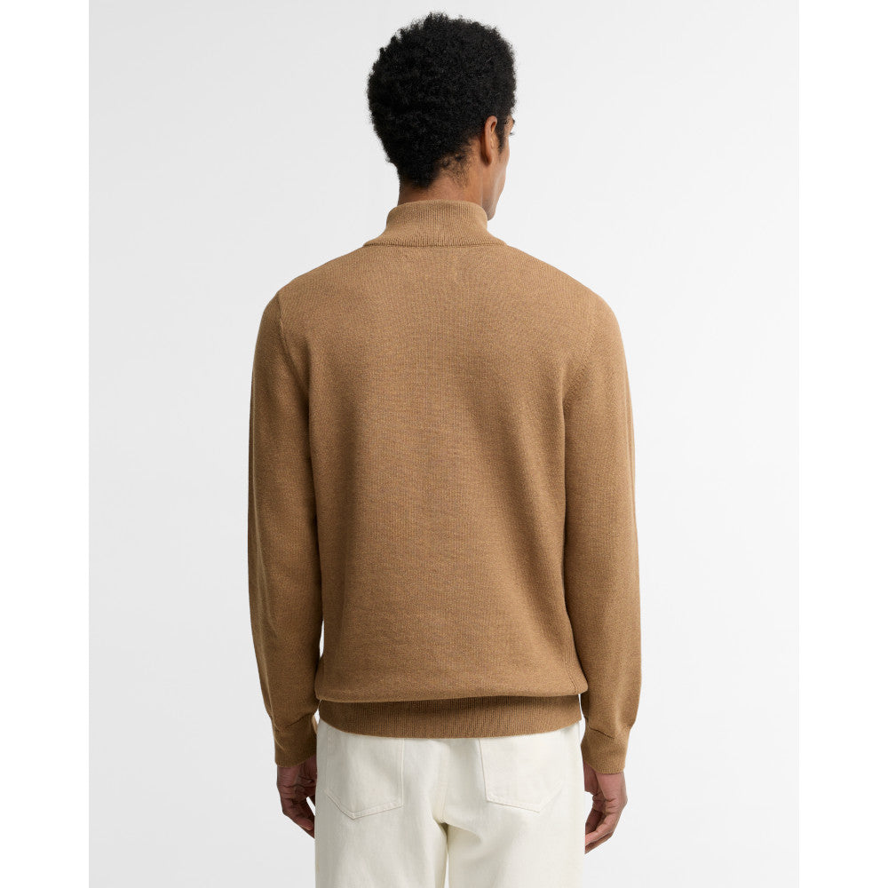 Barbour Cotton Sandstone Half Zip Knitted Jumper