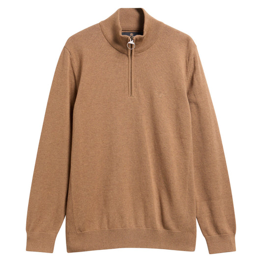 Barbour Cotton Sandstone Half Zip Knitted Jumper