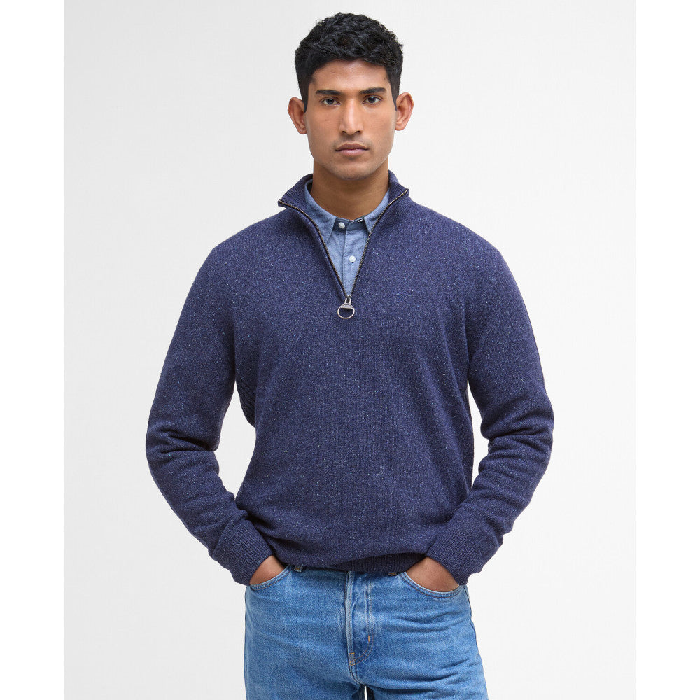 Barbour Essential Tisbury Deep Blue Half Zip Jumper