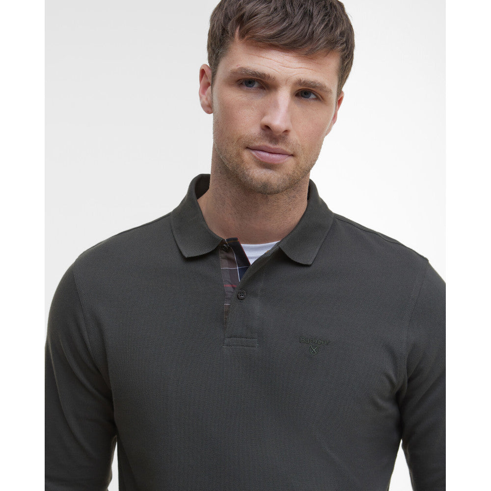 Barbour Essential Long Sleeve Forest Sports Polo