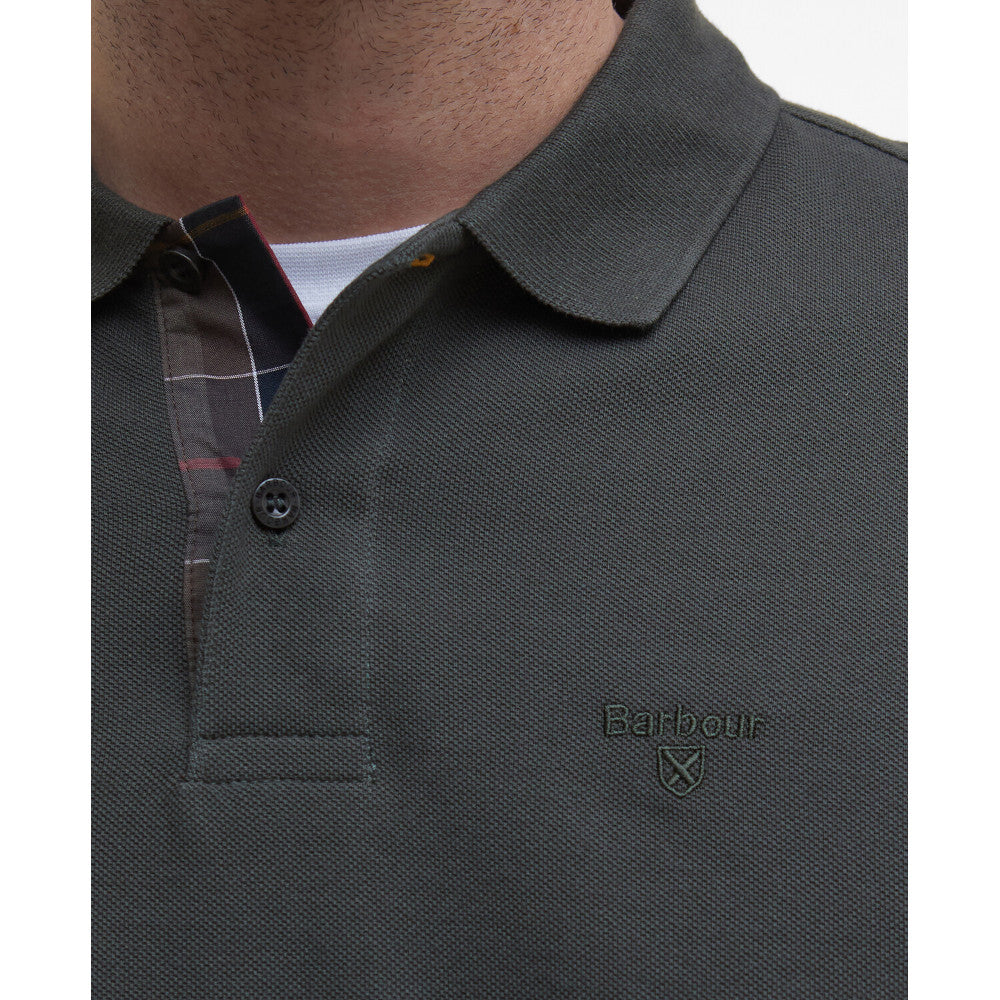 Barbour Essential Long Sleeve Forest Sports Polo