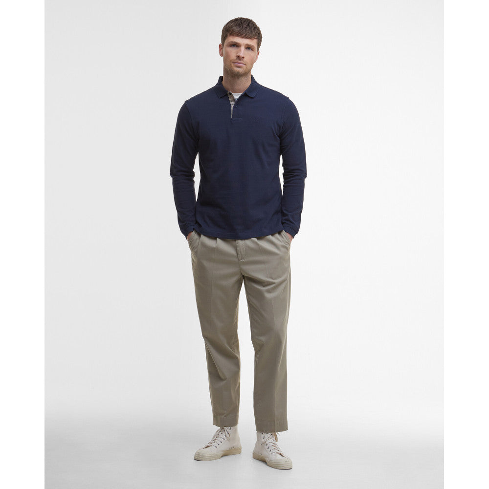 Barbour Essential Long Sleeve Navy Sports Polo