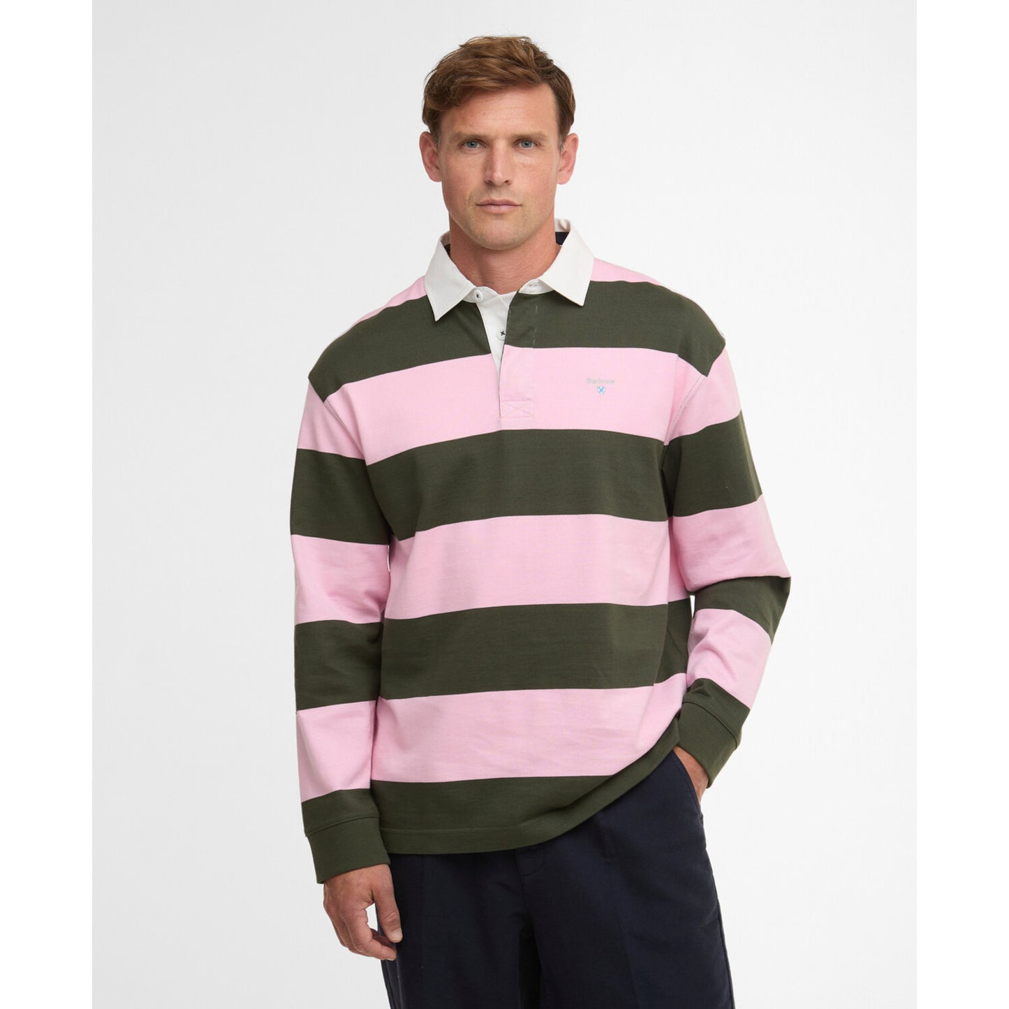 Barbour Broome Pink Rugby Shirt