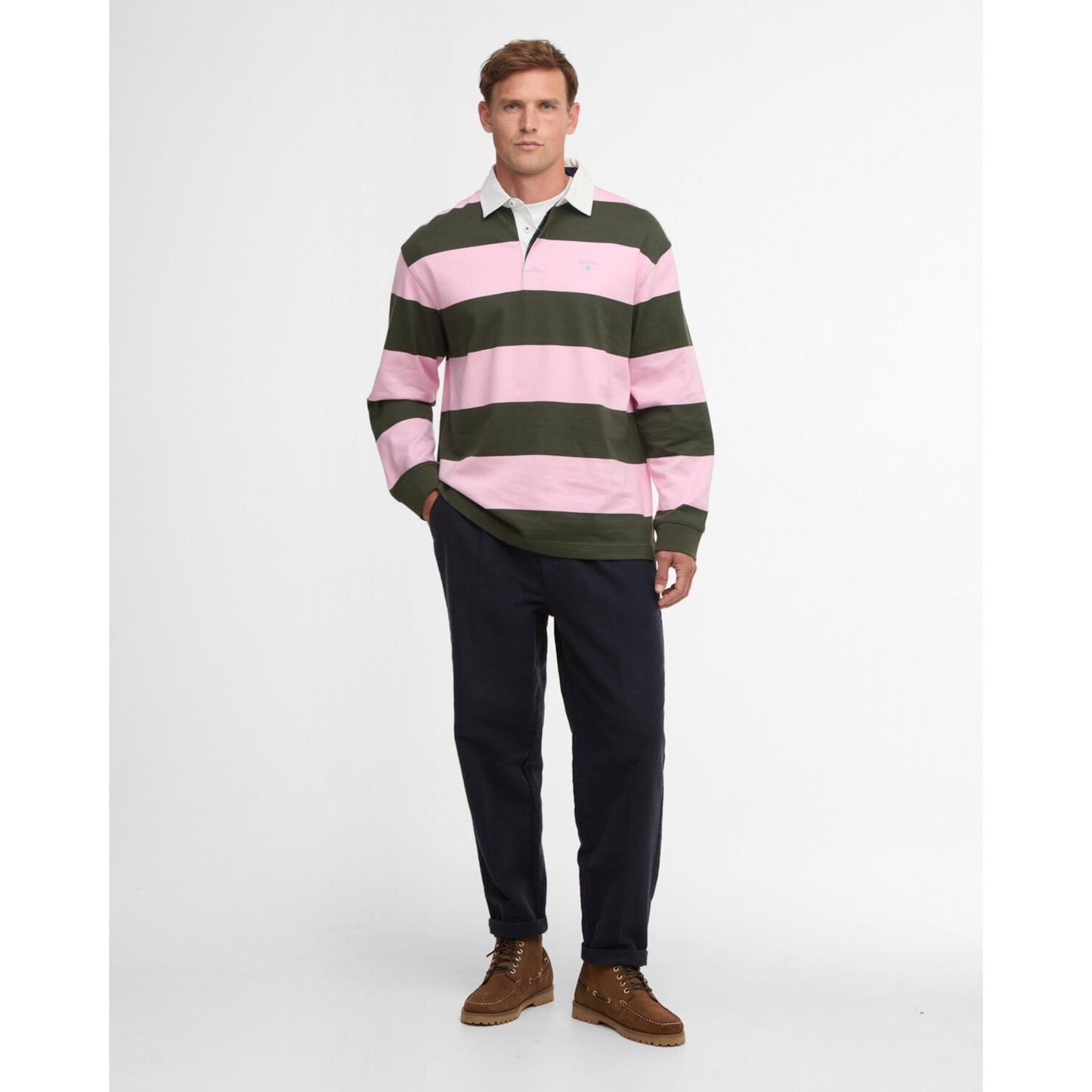 Barbour Broome Pink Rugby Shirt