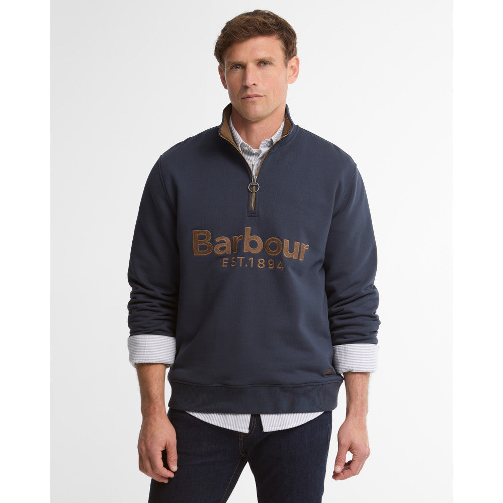 Barbour Fosse Navy Half Zip Sweatshirt