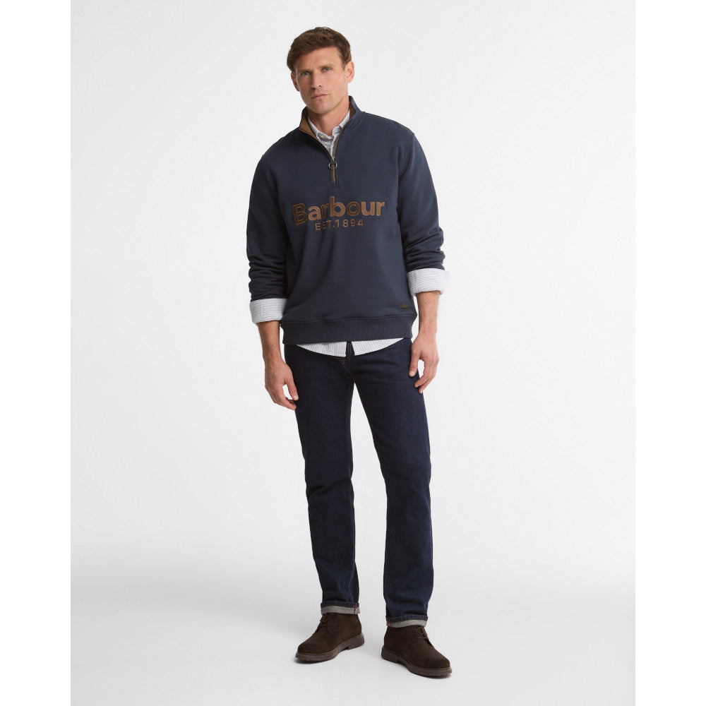 Barbour Fosse Navy Half Zip Sweatshirt