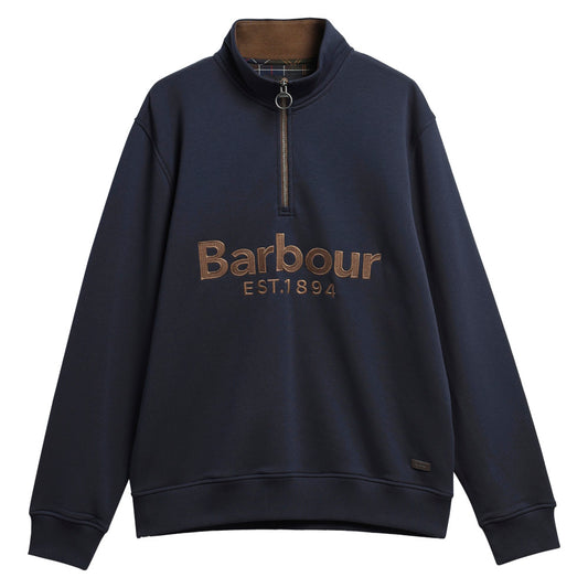 Barbour Fosse Navy Half Zip Sweatshirt