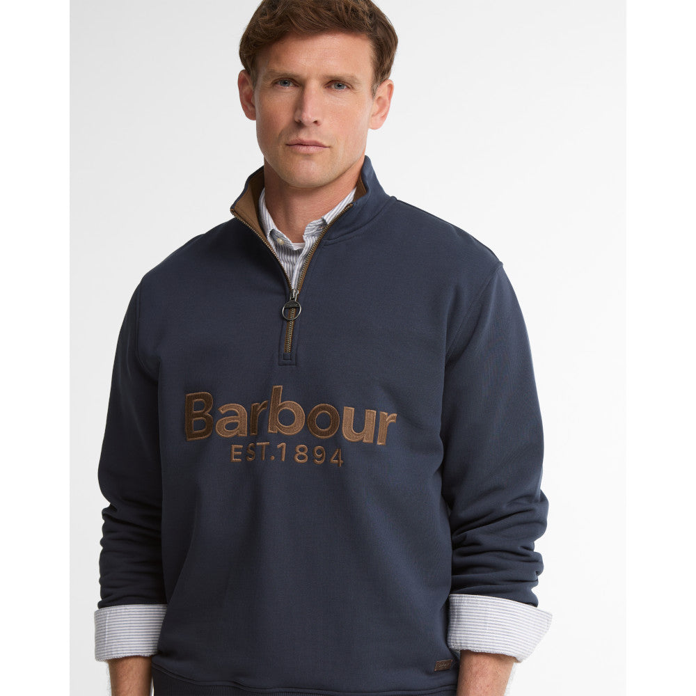 Barbour Fosse Navy Half Zip Sweatshirt