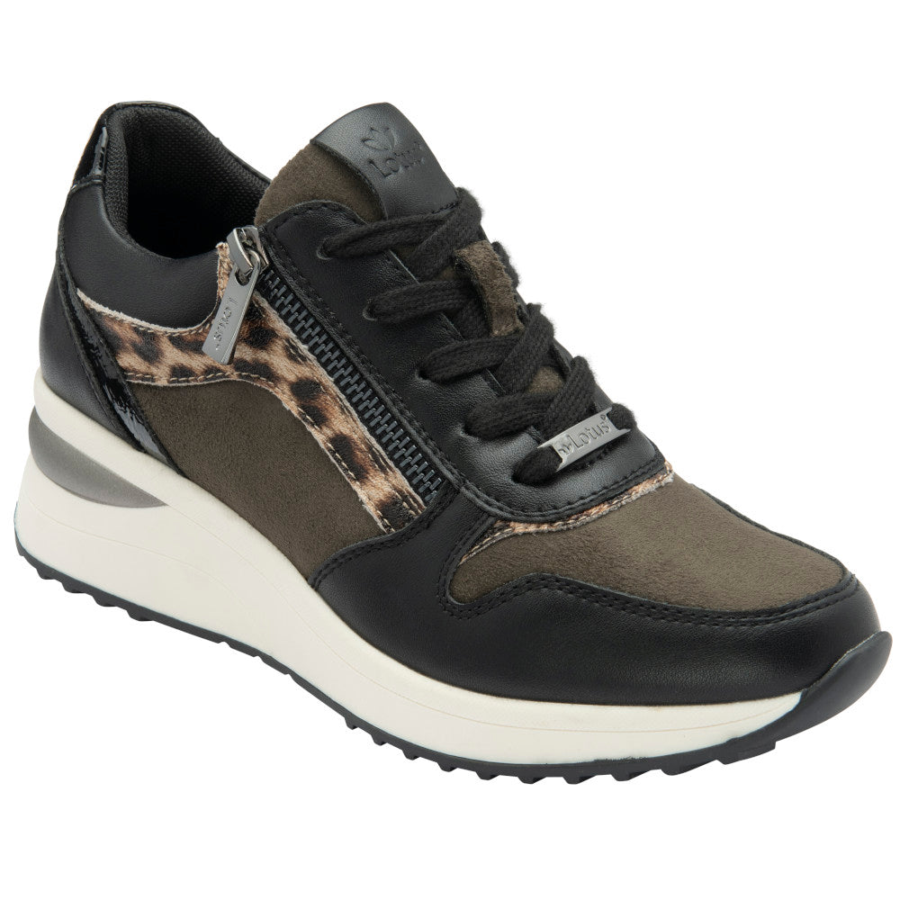 Lotus Moore Black/Khaki Trainers