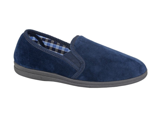 Wallace MS337NC Navy Slippers