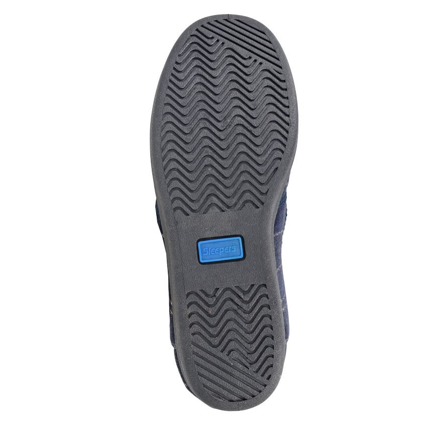 Wallace MS400C Navy Check Slippers