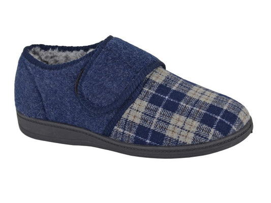 Wallace MS411CK Navy Slippers