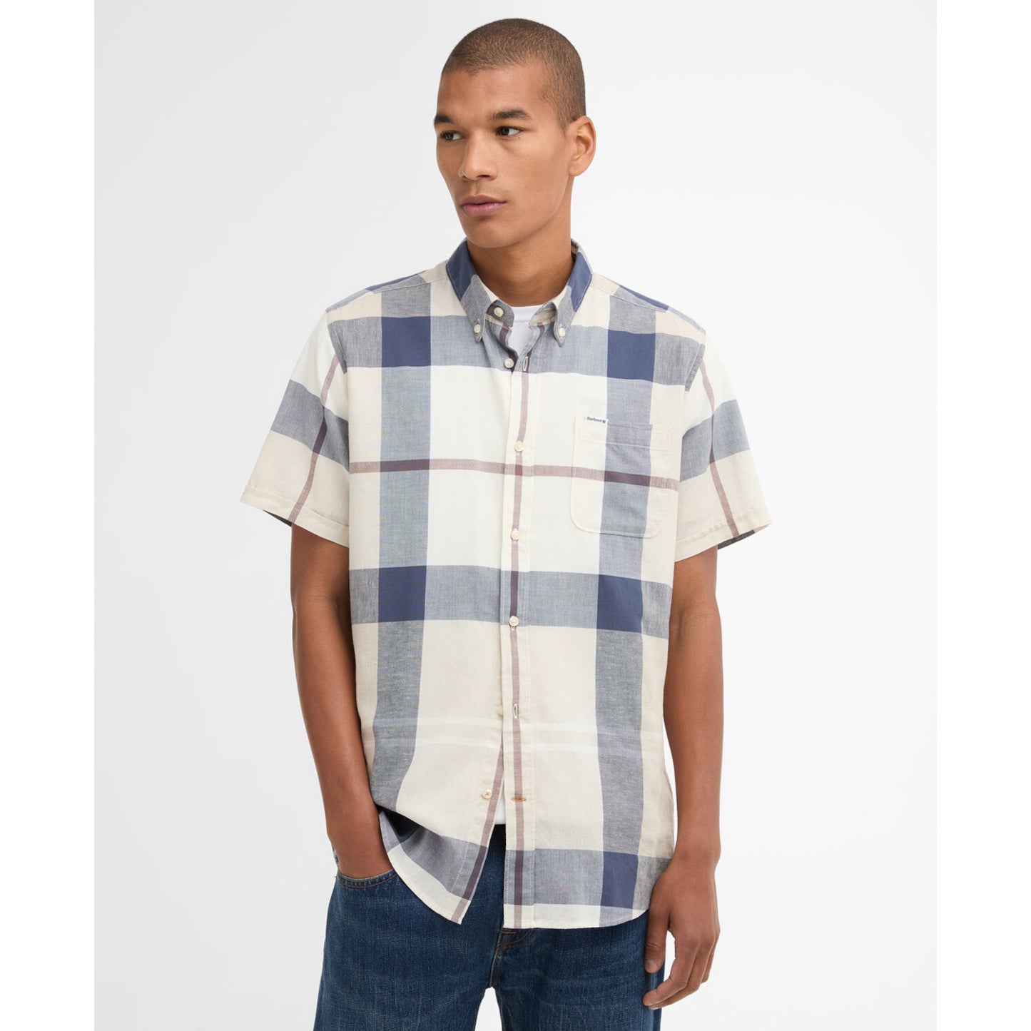 Barbour Douglas Oban Mist Tartan Short Sleeve Tailored Shirt