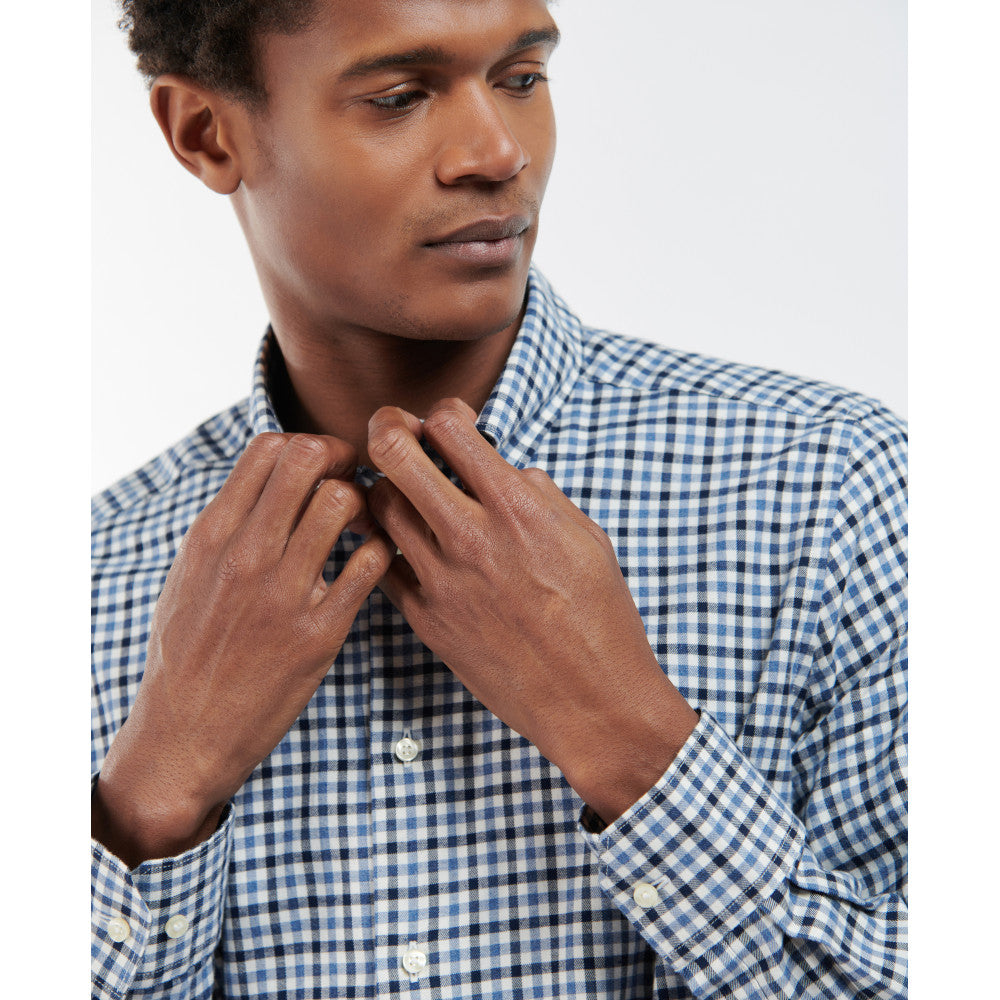 Barbour Finkle Navy Tailored Gingham Shirt