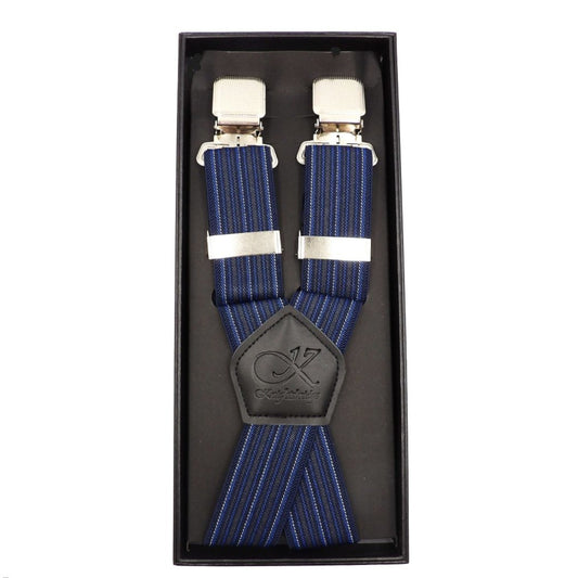 Knightsbridge Black Blue Stripe Braces