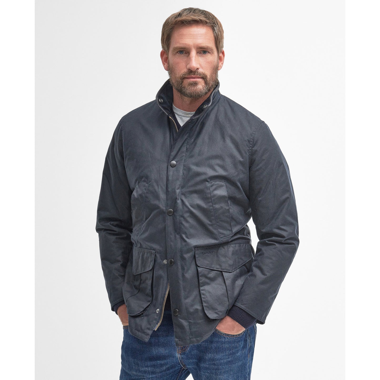 Barbour Hereford Navy Wax Jacket