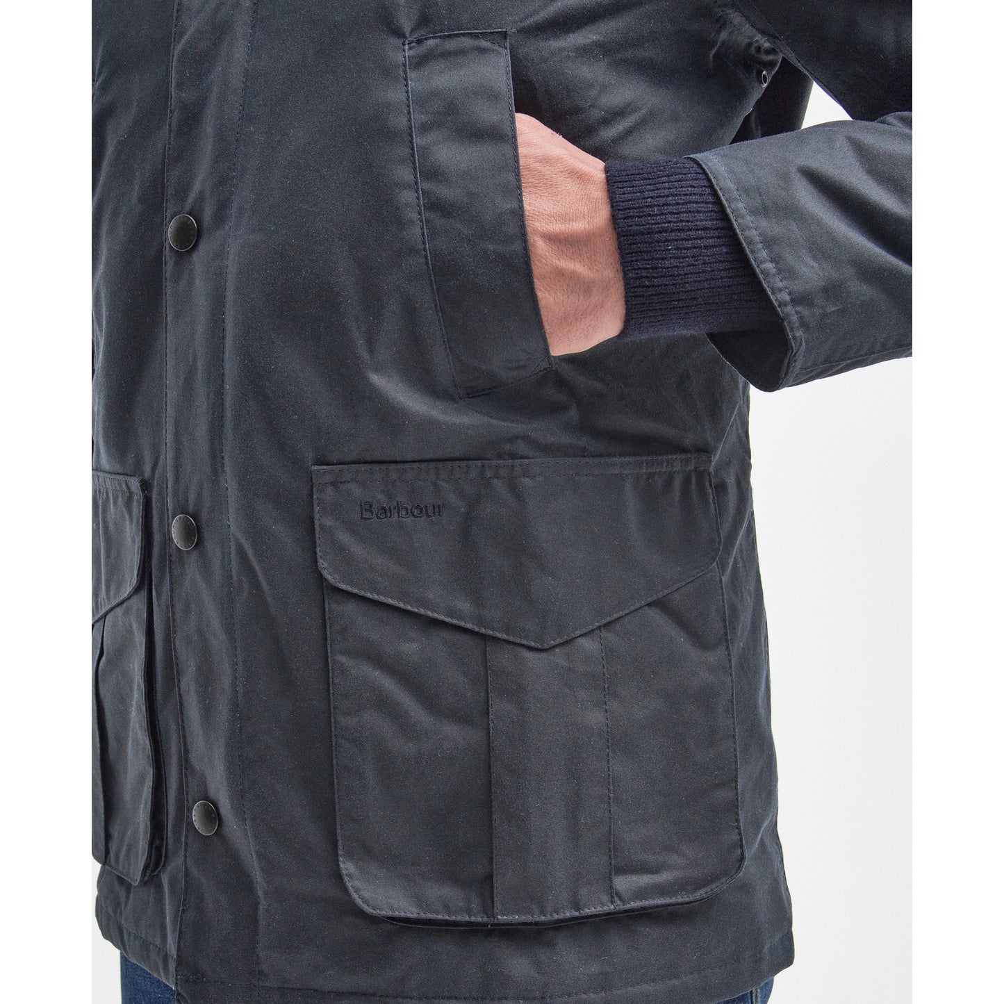 Barbour Hereford Navy Wax Jacket