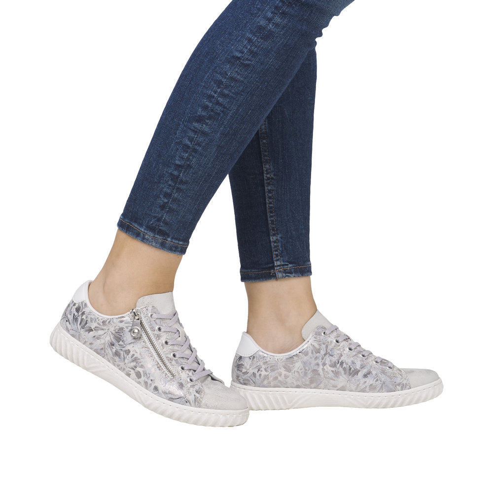 Rieker N0900-90 Fog Silver Trainers