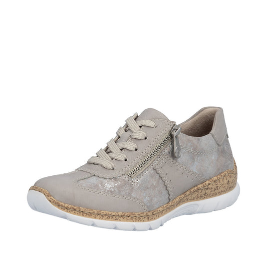 Rieker N4221-90 Rose Metallic Trainers