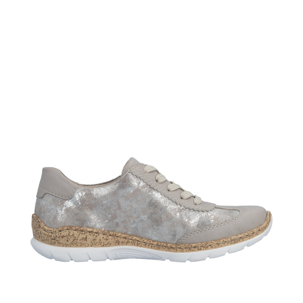 Rieker N4221-90 Rose Metallic Trainers