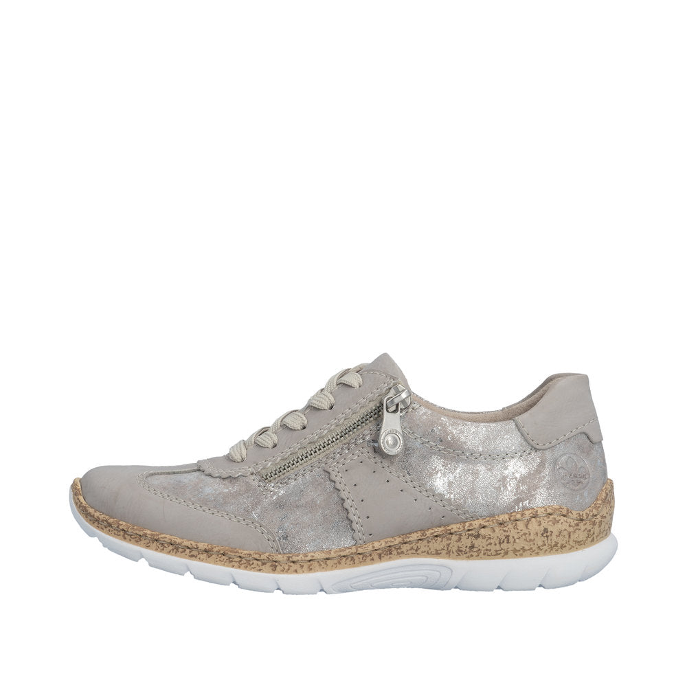 Rieker N4221-90 Rose Metallic Trainers