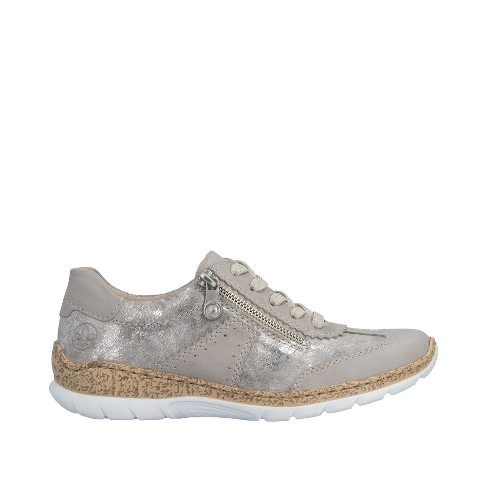 Rieker N4221-90 Rose Metallic Trainers