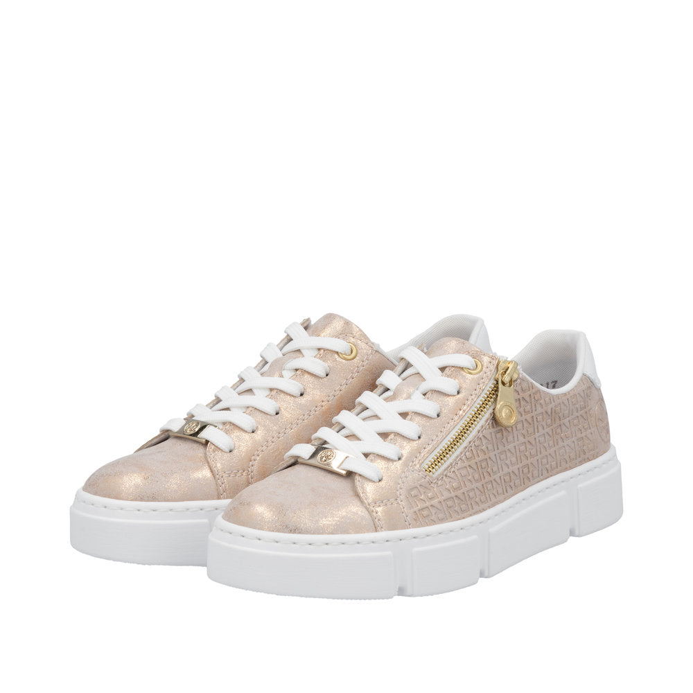 Rieker N5917-90 Rose Gold Trainers