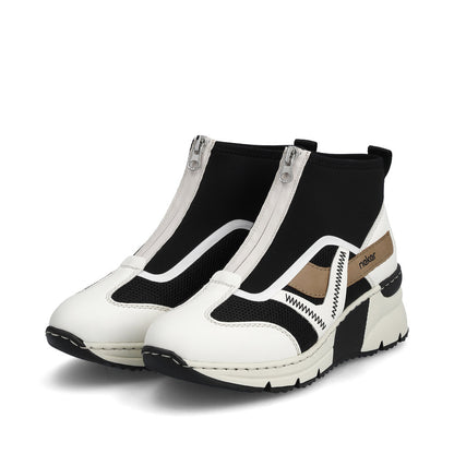 Rieker N6360-00 Offwhite/Black/Beige Boots