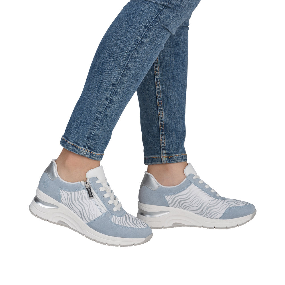 Rieker N9305-80 Blue White Silver Trainers
