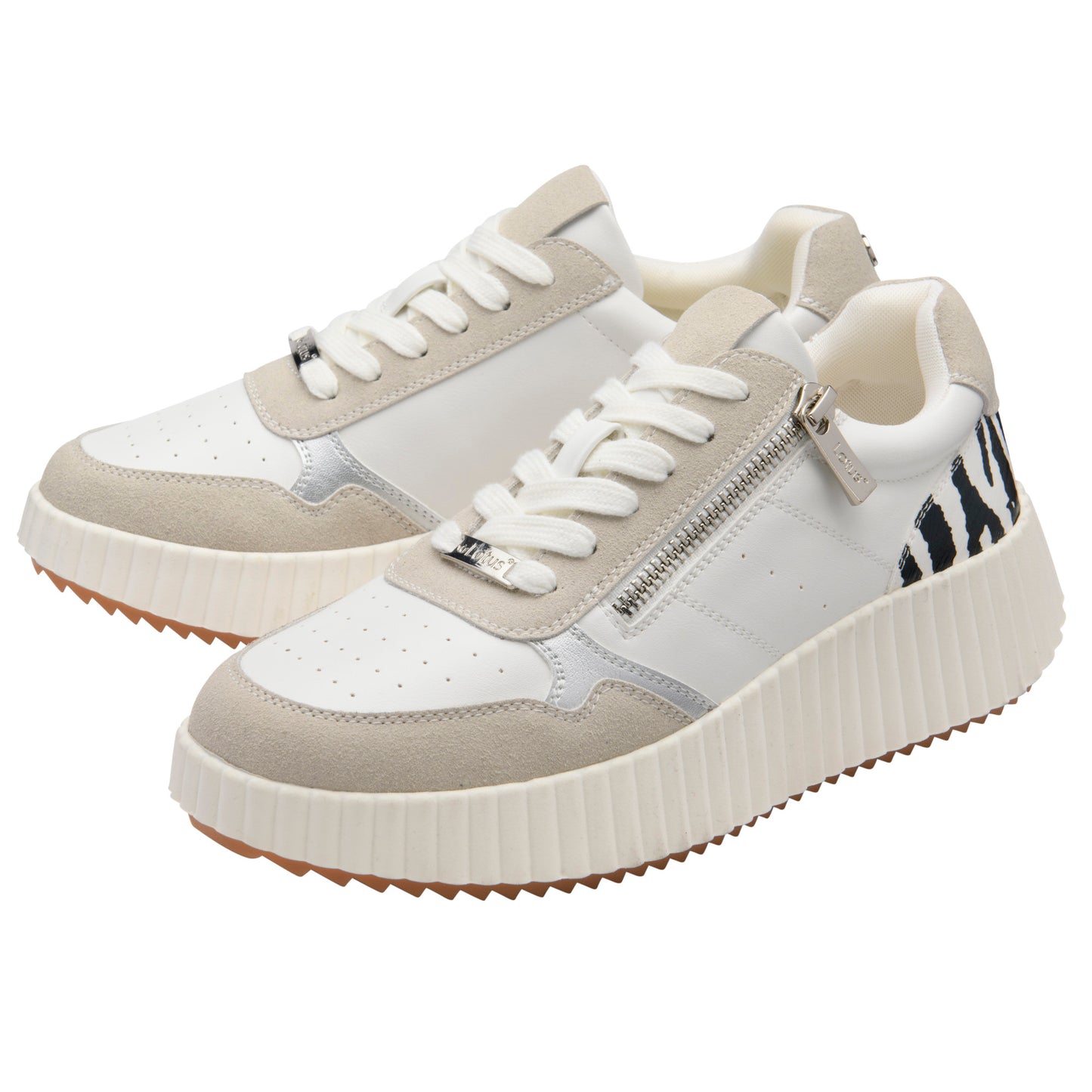 Lotus Paige White/Zebra Shoe