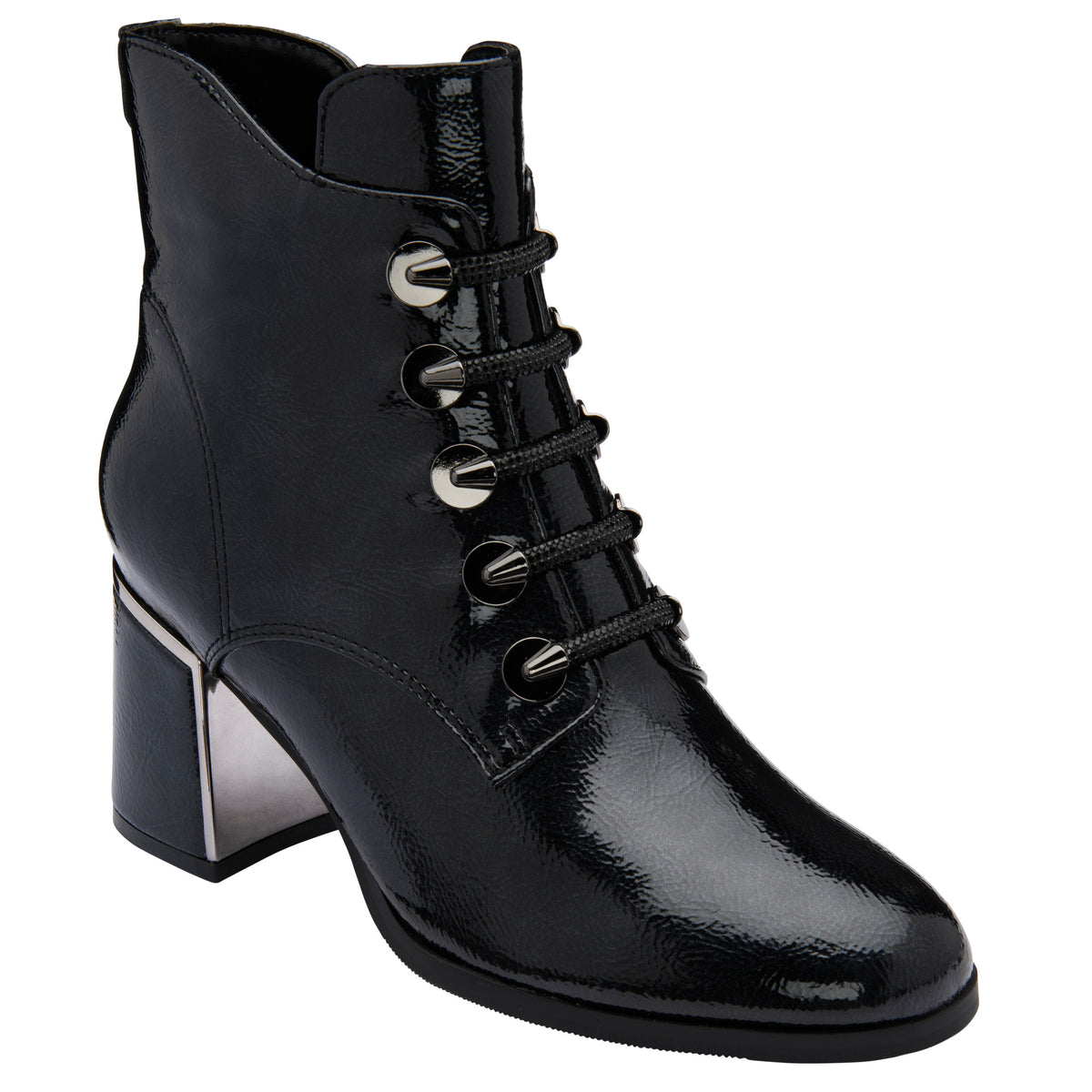 Lotus Paisley Black Patent Boots