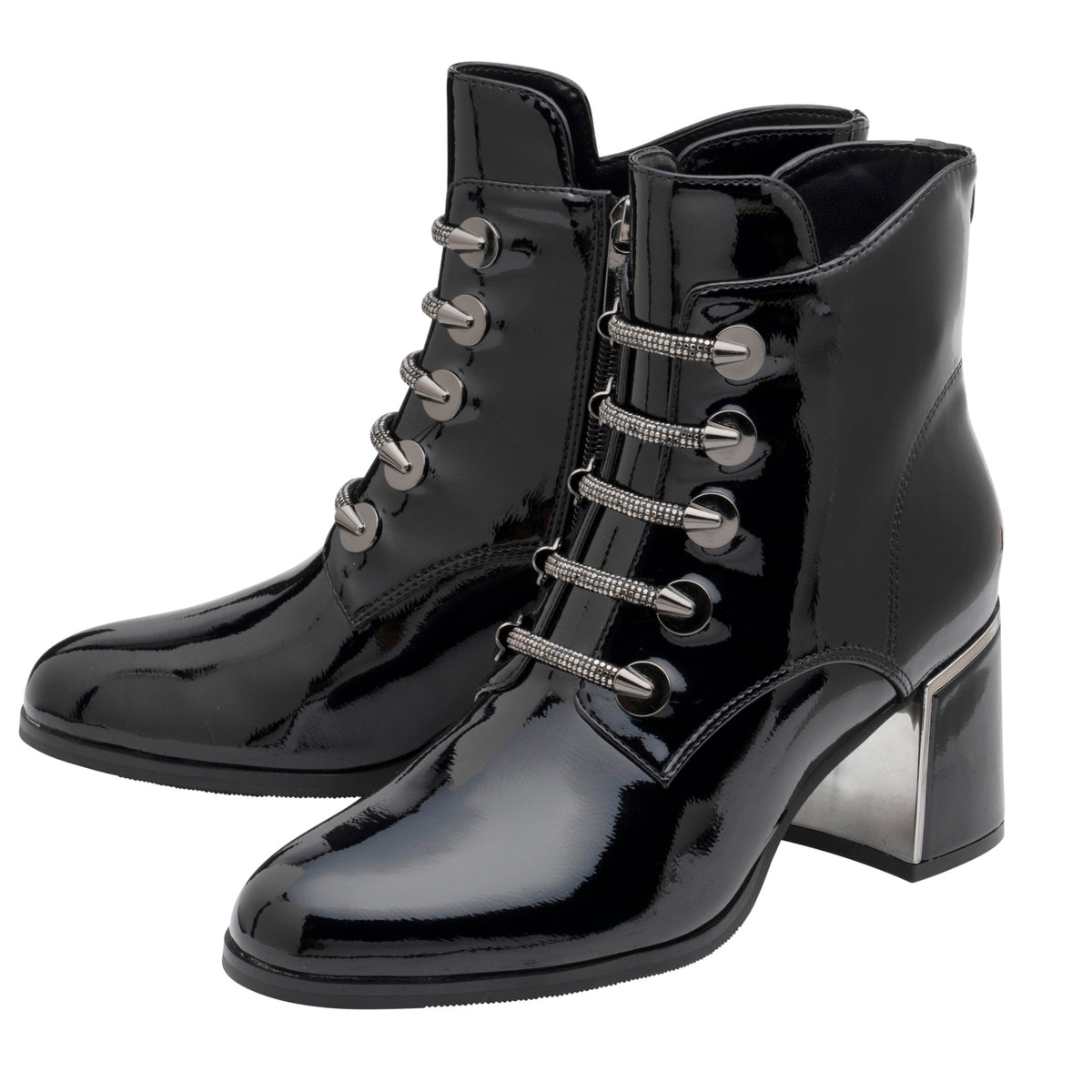 Lotus Paisley Black Patent Boots
