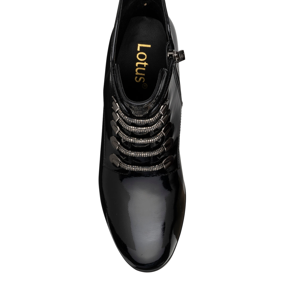 Lotus Paisley Black Patent Boots