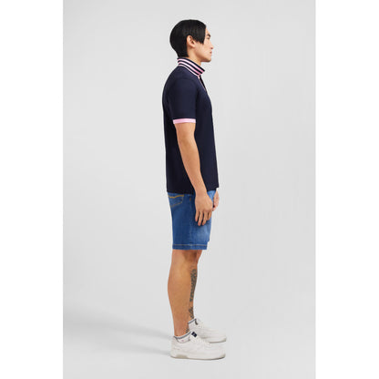 Eden Park Navy Blue Pima Cotton Polo With Contrasting Accents