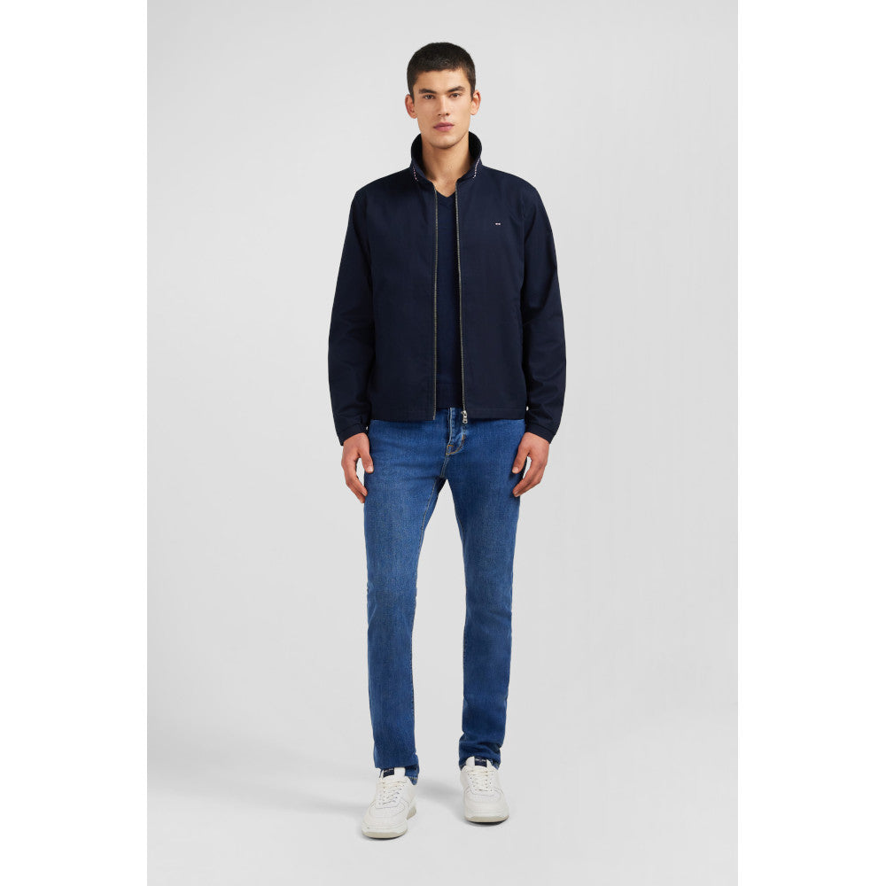 Eden Park Dark Blue Jacket In Cotton Gabardine