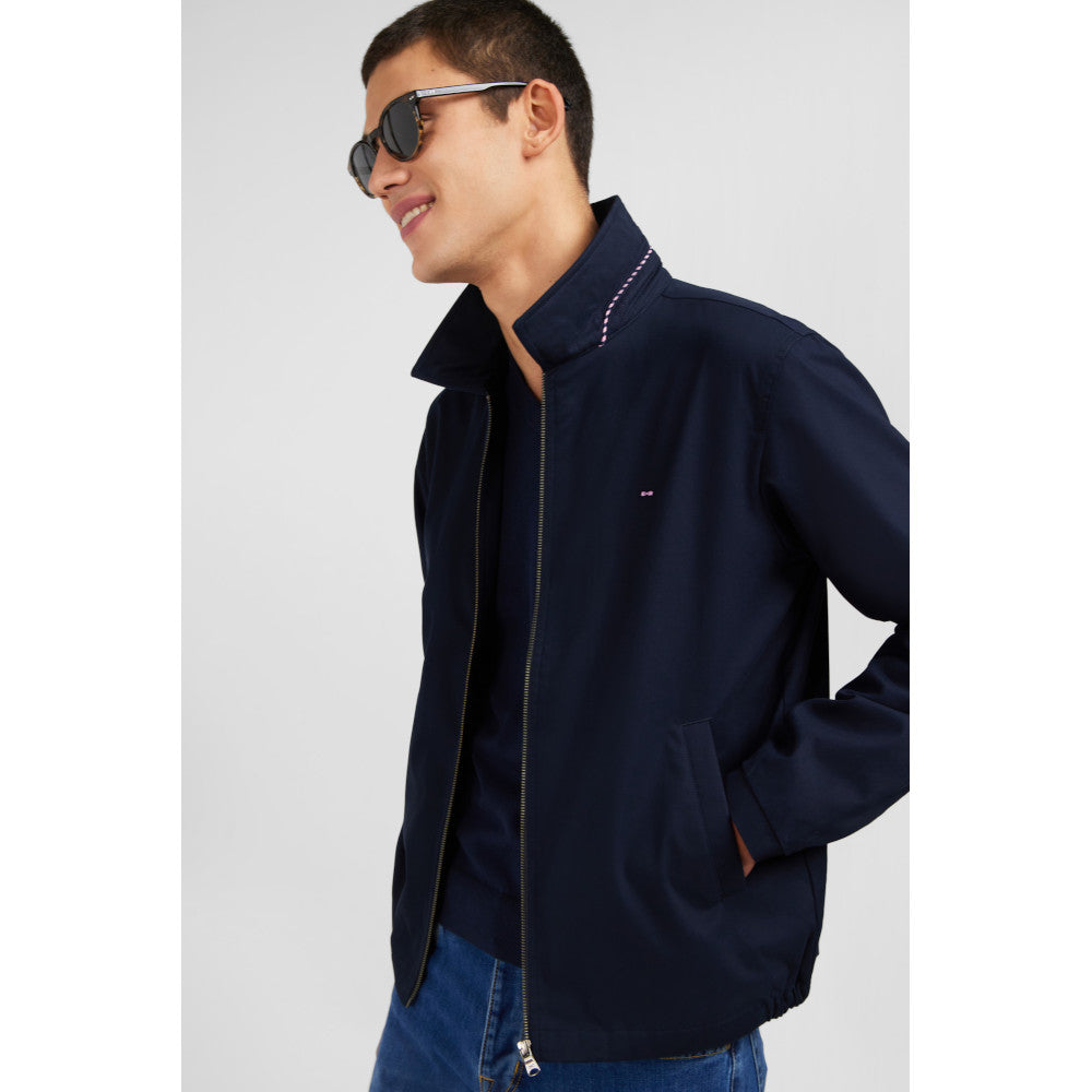 Eden Park Dark Blue Jacket In Cotton Gabardine